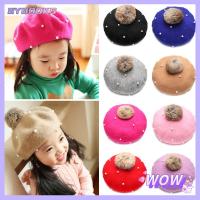 SYBOOKS แฟชั่น วินเทจ อบอุ่น ขนกระต่าย หมวกศิลปินฝรั่งเศส Kids Beret Hat ไข่มุก หมวกจิตรกร