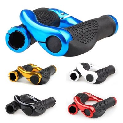 1 Pair Bicycle Handlebar Grip Ergonomic Anti-Skid Lock-on Handle Cover Aluminum Alloy Rubber Grips MTB Bike Accessories