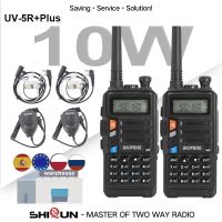 วอคกี้ทอล์คกี้ UV-5R 10W 2ชิ้น + บวกเครื่องชาร์จ USB UHF VHF Dual Band 10KM อัพเกรดระยะไกลของ UV-5R UV-10R วิทยุสองทาง