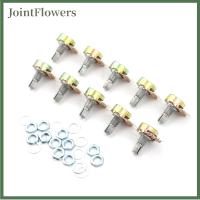 JointFlowers แผงโพเทนชิโอมิเตอร์แบบหมุนเชิงเส้น100K โอห์ม10ชิ้น B100K 3Pin 15มม. WH148