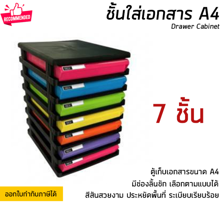 ชั้นใส่เอกสาร-ลิ้นชักใส่เอกสาร-3-5-และ-7-ชั้น-ขนาด-a4-แข็งแรง-ทนทาน-ดึงเข้าออกง่าย-drawer-cabinet