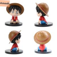 AMEAH ของขวัญคริสต์มาส4ชิ้น/เซ็ตน่ารักฟิกเกอร์ PVC Luffy Zoro รูปปั้นโมเดลของเล่นใหม่โมเดลตุ๊กตาพีวีซีรุ่น Q ตุ๊กตาขยับแขนขาได้ตุ๊กตาของเล่นภาพอนิเมะของเล่นโมเดลของเล่นลูฟี่