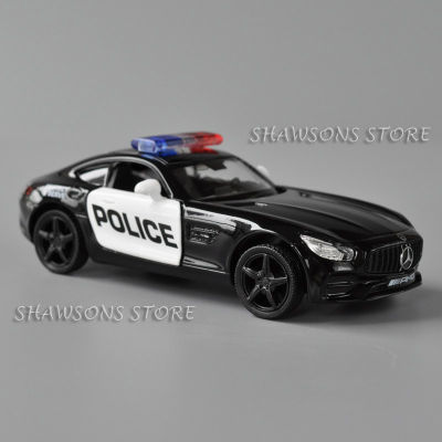 1:36 Scale Diecast Model AMG GTS Police Patrol Wagon Pull Back Toy Car