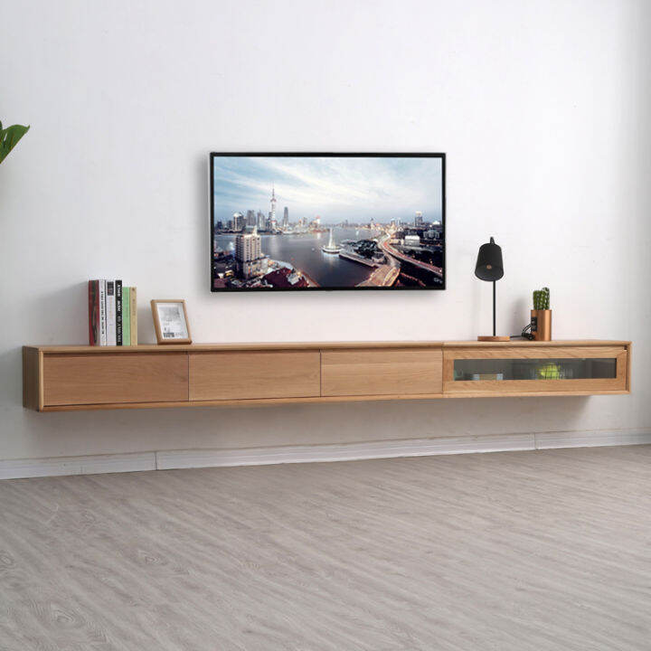 Wallhung TV wallhung Nordic simple white oak and