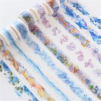 30 mm x 5 m  Whale and sea shell Washi Tape for DIY Gift Wrapping Scrapbooking and CraftSticky Adhesive Paper Masking Tape Pendants