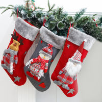 ถุงเท้าของขวัญคริสต์มาส์ถุงเท้าคริสต์มาสจี้ต้นคริสต์มาสตกแต่งคริสต์มาสถุงซานตาตุ๊กตาหิมะ