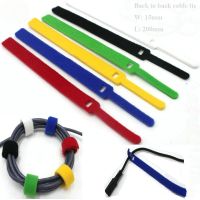 40pcs 15*200mm 6colors Nylon Reusable Cable Ties with Eyelet Holes Wrap Strap Wire Management Hook &amp;Loop Cable Straps