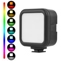 Mini LED แฟลชวิดีโอแบบพกพา RGB แสงไฟสำหรับถ่ายภาพกล้องเติมแสงปรับอุณหภูมิสี Bi-Color 3000K-6500K Stepless หรี่แสงได้สว่างรองเท้าเย็น1/4นิ้วสกรูสำหรับสตรีมสดวิดีโอถ่ายวิดีโอจัดการประชุม Party Vlog Studio