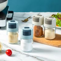 [COD] Quantitative salt bottle glass kitchen chicken essence seasoning jar sealed moisture-proof monosodium glutamate control