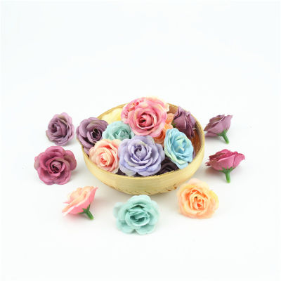 【cw】100pcs 2.5cm Mini Silk Rose Cloth Artificial Flower For Wedding Party Home Room Decoration Marriage Shoes Hats Accessories ！