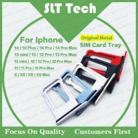 10 ชิ้น / ล็อตสําหรับ Iphone 11 12 13 14 Pro Max Mini Original Metal Single Dual Sim Card Tray Slot Holder Adapter อะไหล่