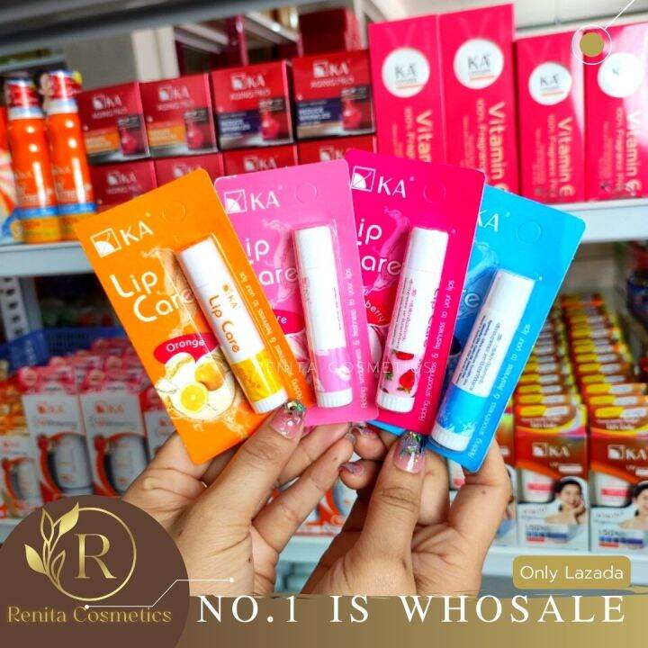 🔥19.🔥[1ชิ้น] KA Lip Care เค.เอ. ลิปแคร์ 4 สูตร ขนาด 3.5 กรัม Lazada