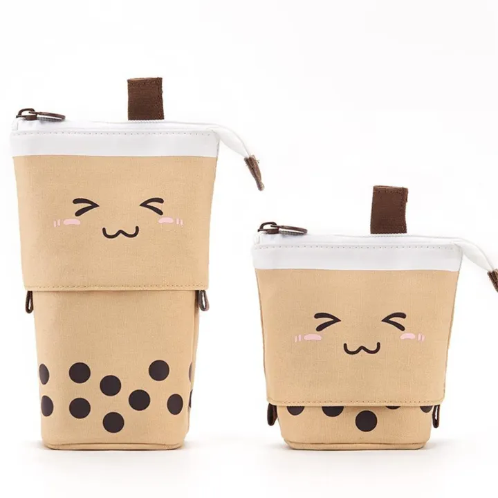 pen-box-stationery-pouch-stand-up-stationery-case-cute-milk-tea-pencil-case-telescopic-pen-bag-penholder-stationery-case