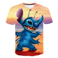 Childrens Stitch Summer T-shirt Summer 2023 New Kids Clothing Boys Clothes Casual Style Cartoon Stitch Boy Oversized T-shirt Trendy mens versatile T-shirt