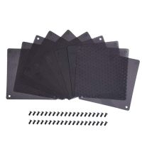 ⊙∈ 120mm Dust Filter Computer Fan Filter Cooler PVC Black Dustproof Case Cover Computer Mesh 10 Packs with 40 Pieces of Screws