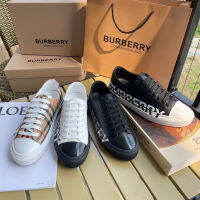 คู่รักรองเท้าใหม่ BurberryXbox แฟชั่นรองเท้าผ้าใบใส่สบายรองเท้าลำลองเล่นกีฬาคนดังทางออนไลน์