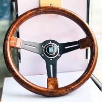 ND Steering Wheel wood steering wheel 350MM Universal Drift Racing Steering Wheel Leather Rally Steering Wheel car accessories Furniture Protectors Re