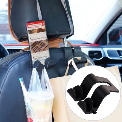 Car Rear Seat Headrest Hanging Holder Seat Back Hook Cell Phone Bracket Holder Handbag Purse Hanger Car Interior Accessories