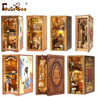 CUTEBEE DIY Miniature House Book Nook Kit ตุ๊กตา Touch Light Eternal Bookstore ชั้นวางหนังสือชุดของเล่นสำหรับผู้ใหญ่ของขวัญ