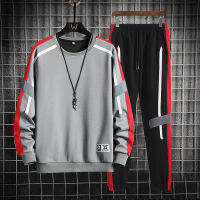 2023 Plus 4XL ผู้ชาย Tracksuit 2ชิ้นชุดเสื้อกันหนาวและ Sweatpants แฟชั่น Streetwear ผู้ชายชุดกีฬาลำลองแขนยาวชุด