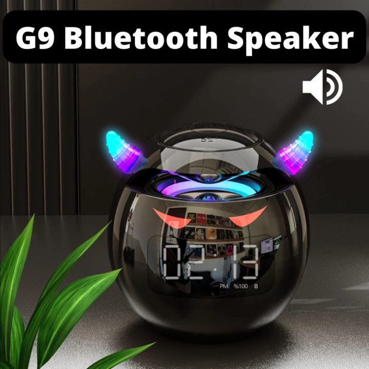 Devil Bluetooth 5.0 Wireless Speaker with LED Digital Alarm Clock Type