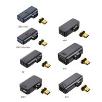 [LUNA electronic accessories] Type C เป็น USB 3.1อะแดปเตอร์แม่เหล็ก Mini DP VGA HDMI เข้ากันได้ Gigabit RJ45 Converter ความเร็วสูง90องศาสำหรับคอมพิวเตอร์พีซี