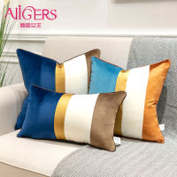 Avigers Luxury Velvet Modern Multicolor Geometric Stripe Patchwork Throw Pillow Cases Home Decor Cushion Covers