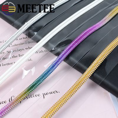 2/5/10M 3 5 PVC Nylon Zipper Clothes Coil Zip Transparent Waterproof Zippers Tape Raincoat Bag Decorative Zips Sew Accessories