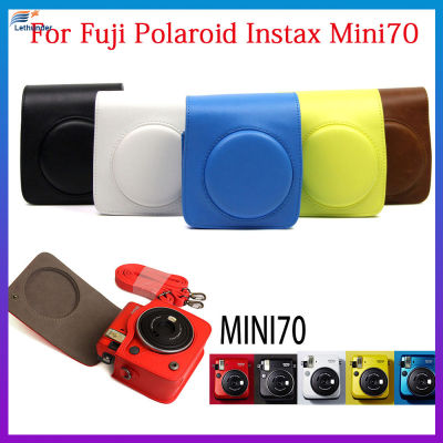 กระเป๋ากล้องหนังย้อนยุคพร้อมสายคล้องไหล่นุ่มสำหรับ Fuji Polaroid Instax Mini70