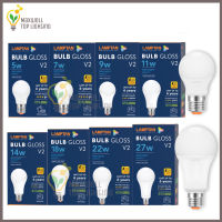 LAMPTAN LED BULB หลอดไฟled 220v ไฟled ขั้ว E27 LED Bulb Gloss V2 5W 7W 9W 11W 14W 18W 22W 27W หลอดประหยัดไฟ หลอดไฟแอลอีดี แสงขาว แสงเหลือง ขั้ว E27