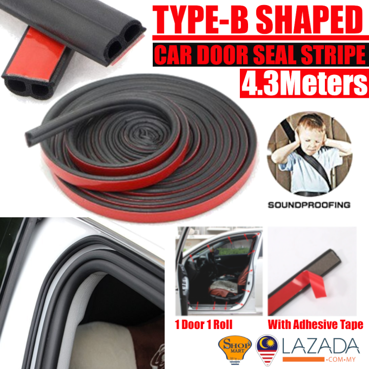 4.3Meters Car Door Seal Strip Rubber Door Seal Car Type B-Shaped Air ...