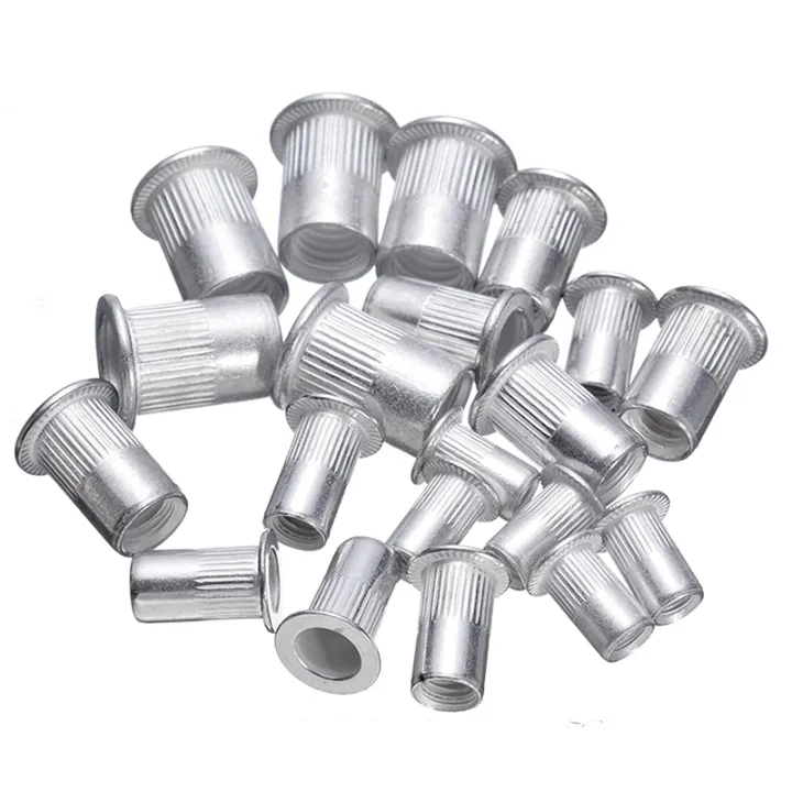 100pcs-aluminum-rivnut-flat-head-threaded-rivet-nut-insert-nutsert-cap-rivet-nut-assortment-set-m4-m5-m6-m8