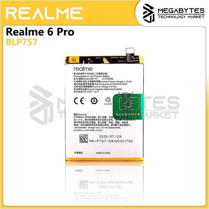 Original Realme 6 Pro Battery BLP757 4300mAh Full Capacity | Lazada PH