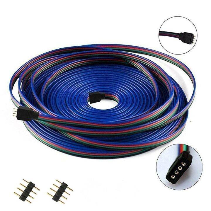 100-new-tficgy-1m-2m-3m-5m-10m-20m-50m-100m-4pin-สายพ่วง-rgb-dc-12v-แถบไฟ-led-ขยายฝาครอบกันฝุ่นแถบไฟ-led-5050-rgb