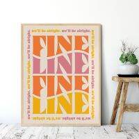 Nordic Retro โปสเตอร์ Fine Line แรงบันดาลใจอ้าง-Vintage Lyric Wall Art พิมพ์สำหรับ Modern Home Decor