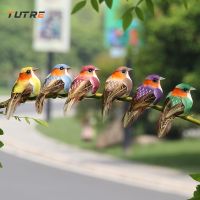 4pcs Artificial Feather Birds Models Fake Simulation Foam Animal Wedding Home Garden Ornament Miniature Home Decoration