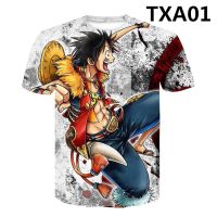 2022 LUCKYFRIDAYF One Piece 3D T-Shirt Luffy Straw Hat Japanese Anime funny T Shirts MEN WOMEN O-neck Black SHORT SLEEVE T-shirt