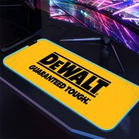 Dewalt แผ่นรองเมาส์มีแบล็คไลท์ Xxl Led แผ่นรองเมาส์แผ่นรองปูโต๊ะขนาดใหญ่อุปกรณ์เสริมคีย์บอร์ด R Rgb เมาส์ขนาดใหญ่ Deskmat