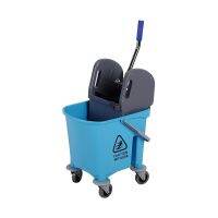 โปรโมชัน ถังบีบไม้ม็อบก้านโยกแบบมีล้อ 23 ลิตร สีฟ้า MOP WRINGER BUCKET WITH WHEELS 23L LIGHT BLUE  ราคาถูก เก็บเงินปลายทาง