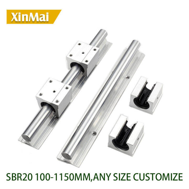 2 Set 20mm Rod sbr SBR20 Fully Supported Linear Rail guide lineaire ...