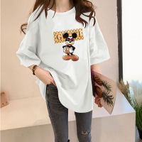 Ready Stock 6-color Korean Fashion Casual Comfortable Loose Womens Blouse, Simple Cartoon Letter Printing Mid-length Round Neck Short-sleeved Baju Womens T-shirt Student Tops