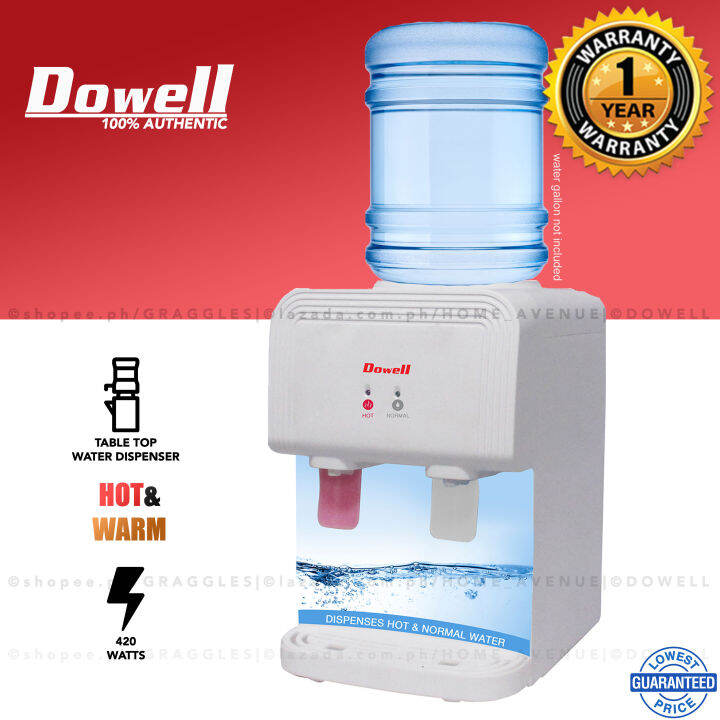 Dowell Water Dispenser Table Top Hot and Warm WDT50H Lazada PH
