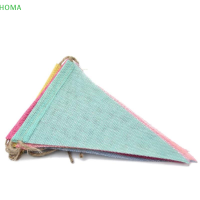 ?【Lowest price】HOMA วินเทจผ้าพันคอที่มีสีสันผ้าลินินธงธงธงธง Happy Birthday PARTY Decor