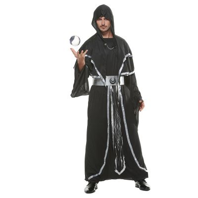AEOZAD Feiticeiro ยุคกลาง vestido com capuz para adultos feiticeiro escuro bruxo ฮาโลวีน Traje คอสเพลย์ Carnaval Páscoa Purim ยุคกลาง