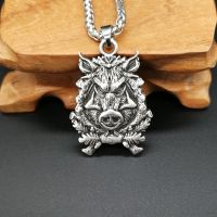 Nordic Wild Boar Pendant Necklace Mens Necklace New Fashion Metal Retro Viking Jewelry Accessories Amulet Gift