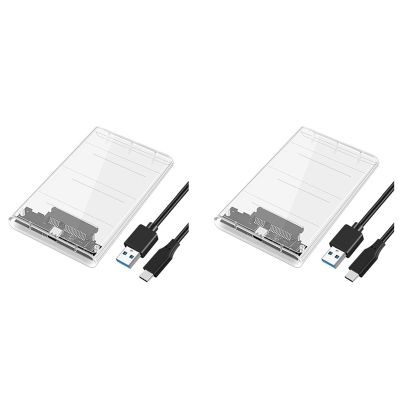 2X USB3.0/Type-C HDD Enclosure of 2.5 Inch Hard Disk Case SSD SATA3 to USB 3.0 Transparent HDD Box USB C HDD Case 5Gbps