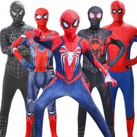 2 New Miles Morales Far From Home Spiderman Cosplay Costume Superhero Boys Bodysuit Peter Parker Zentai Costume For Kids Spandex