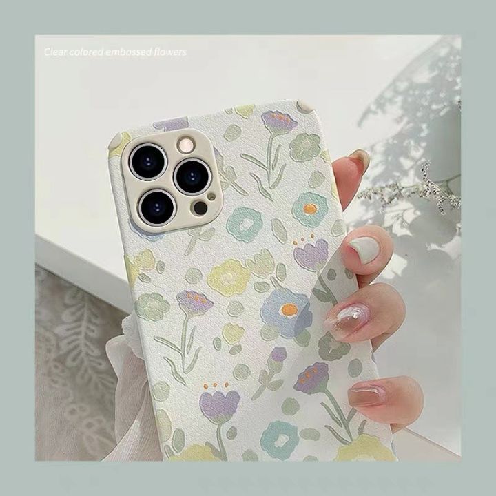 เคสโทรศัพท์-ซิลิโคน-หนังเทียม-พิมพ์ลายดอกไม้-สไตล์เรโทร-สําหรับ11-x-xr-xs-7-8-se-2020-12-pro-238