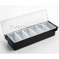 ส่งฟรี TWIN FISH  ที่ใส่เครื่องปรุง หรือเครื่องเคียงพลาสติก 6 ช่อง