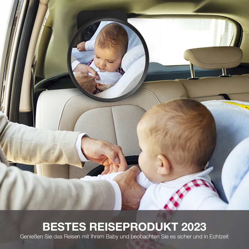 Rücksitzspiegel für Babys aus bruchsicherem Material, Babyspiegel für  Kindersitz und Babyschale, 360° schwenkbar, Kinder Autospiegel in optimaler  Größe, Spiegel ready to use